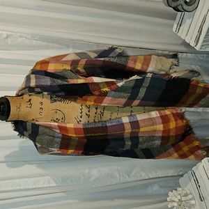 Grace & Lace Multicolor Plaid Shawl